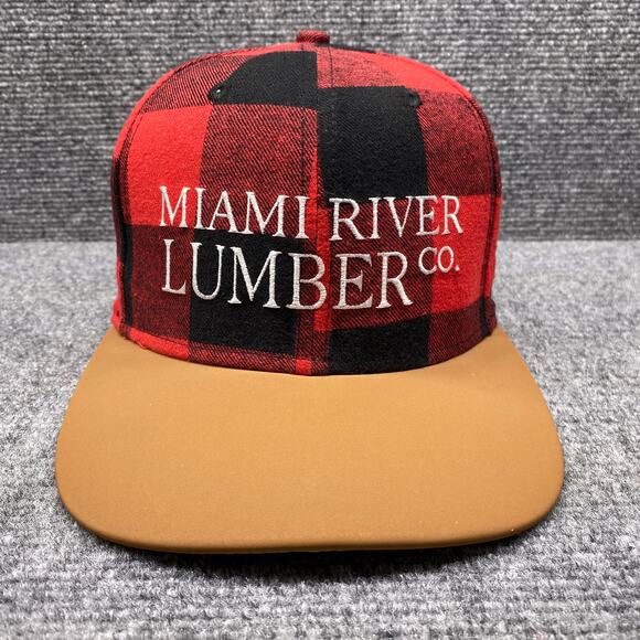 Bozkee Other - Miami River Lumber Co Hat Cap Snap Back Men Black Red Buffalo Plaid